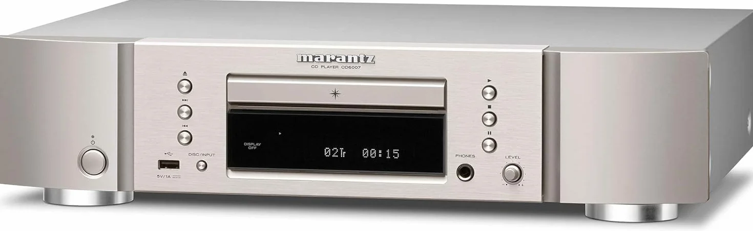 Marantz CD6007 HiFi CD Player, CD Spieler, CD- und CD-R/RW-Wiedergabe, USB, Kopfhörer-Verstärker, Silber-Gold, CD6007/N1SG