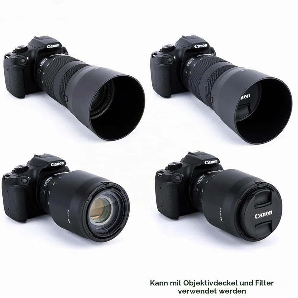 JJC Gegenlichtblende mit 67mm UV-Filter für Canon EF 70-300mm F4-5.6 is II/RF 100-400mm F5.6-8 is Objektiv, Ersetzt Canon ET-74B Gegenlichtblende