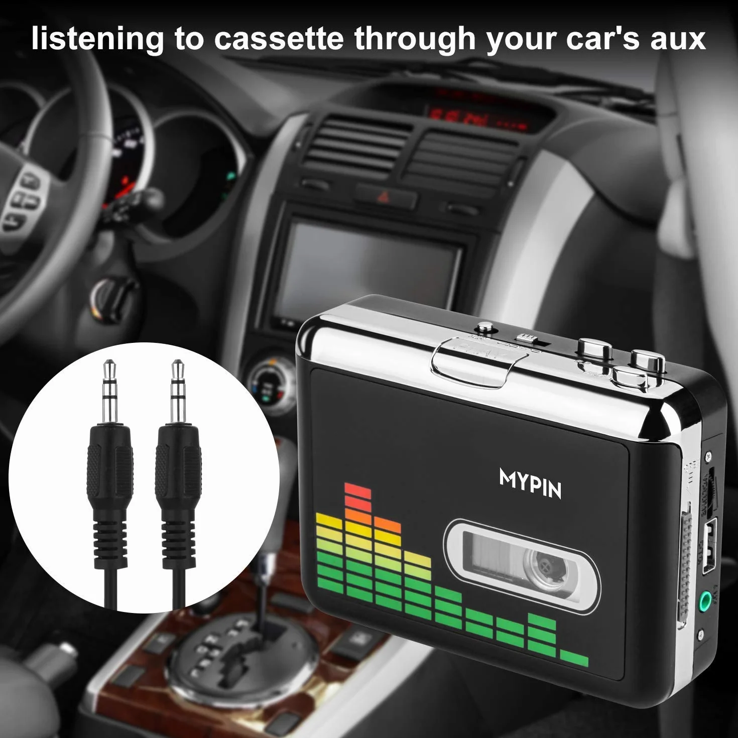 Tragbare Kassettenspieler, Digital USB Audio Musik/Kassette zu MP3 Konverter, Kassettenrekorder direkt auf USB-Flash-Laufwerk speichern/Kein PC erforderlich