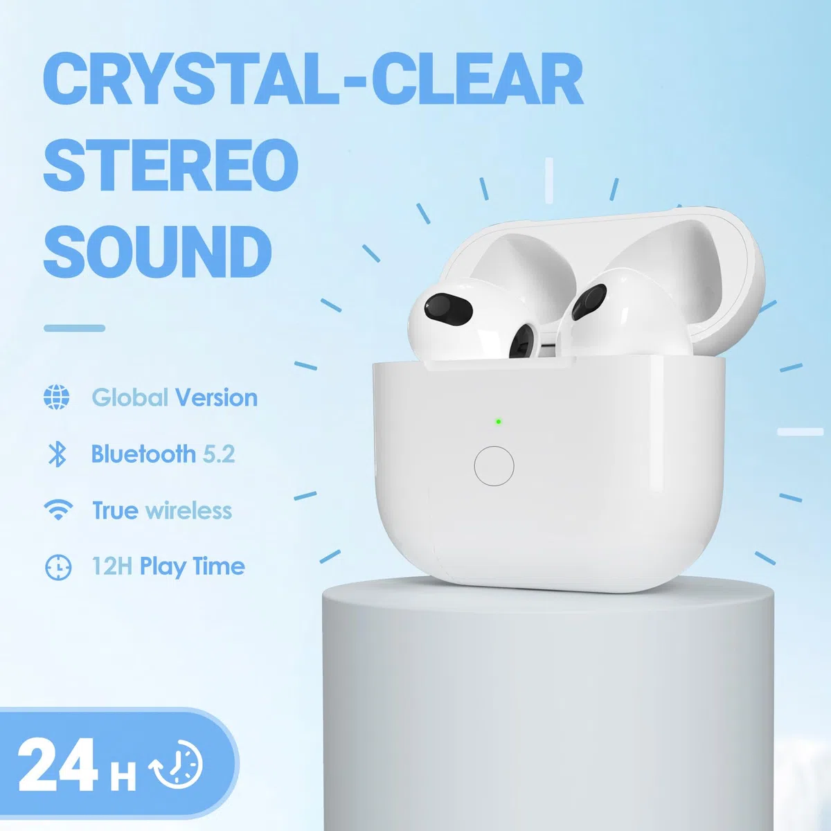Kabellose Ladecase Kompatibel mit Air Pods 4 Generation, Charging Case mit Bluetooth Pairing Synchronisierungstaste für Air Pods 4 Neueste