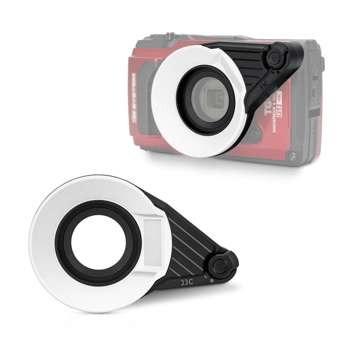 JJC FD-1 Blitz Diffusor für Olympus Tough TG-7 TG-6 TG5 TG4 TG3 Kameras, Unterstützt Vollständig Diffuses und Halboffenes Diffusionslicht, Spezieller Blitzdiffusorring für Nahaufnahmen im Makrobereich