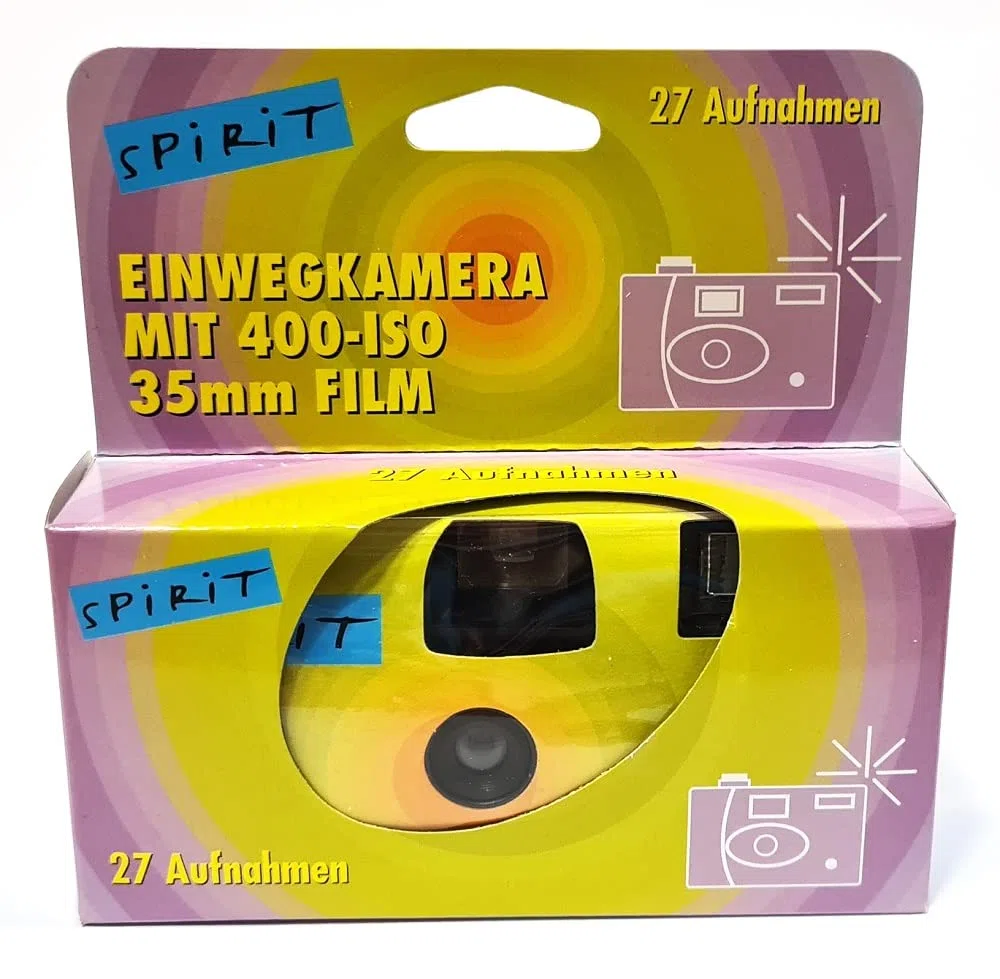 3X 1A Photo PORST Einwegkamera Spirit Gruen/blau (mit Blitz, Batterien, Film, je 27 Aufnahmen, 3er Pack)