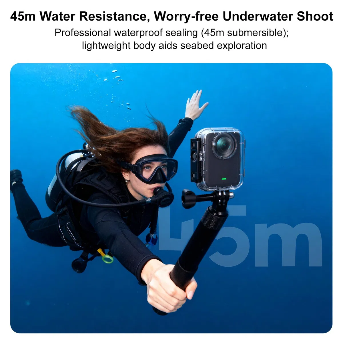 45 Meter Wasserdichtes Gehäuse für DJI Osmo 360, Unterwasser Tieftauchgehäuse, Kamera Schutzgehäuse