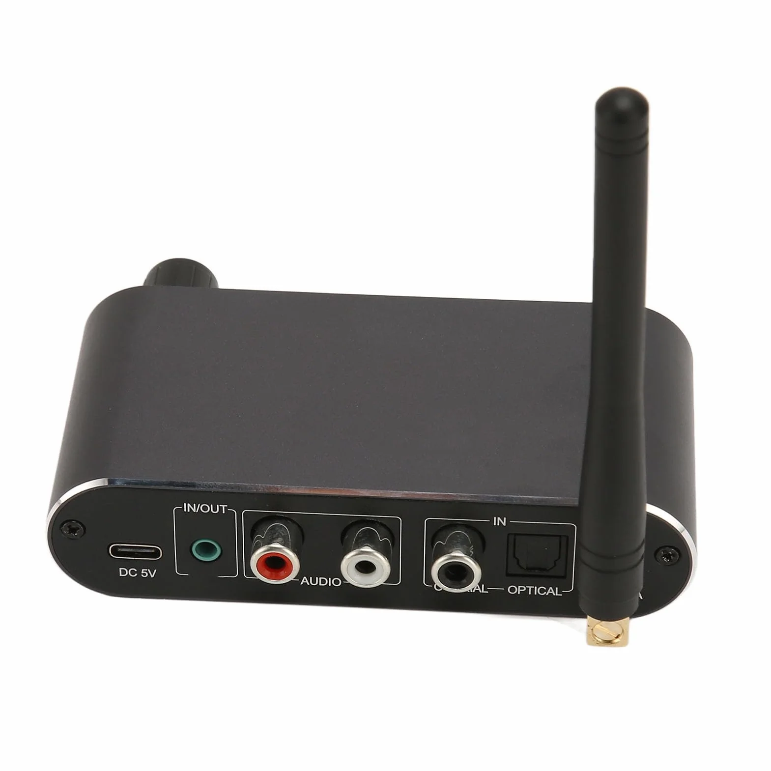 Bluetooth 5.1 Sender Empfänger, Kabelloser Audio Adapter Sender Empfänger, Glasfaser Koaxial HiFi Audio Adapter für Fernseher, Computer, Heim Stereoanlage, Kopfhörer