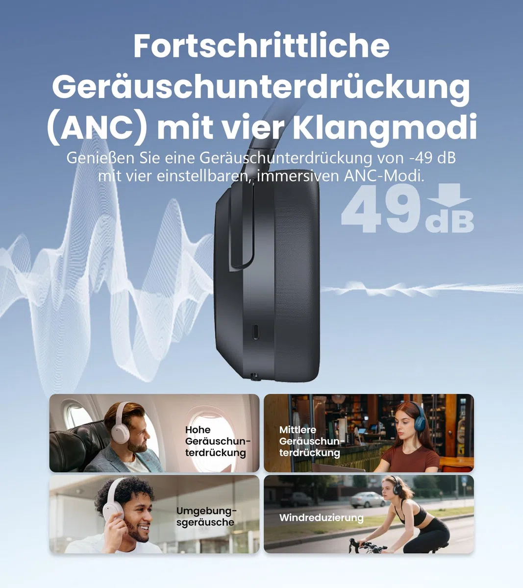 Edifier W820NB Plus Gen 2 Faltbarer Bluetooth V6.1 Over-Ear-Kopfhörer mit -49 dB Geräuschunterdrückung, kabellos und kabelgebunden, Hi-Res-Audio, 88 Stunden Spielzeit, räumlicher Klang (Dunkelgrau)