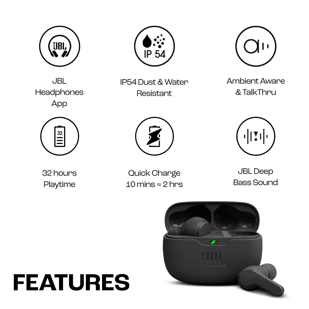 JBL Wave Beam – Kabellose In-Ear Ohrhörer (Modell 2022)
