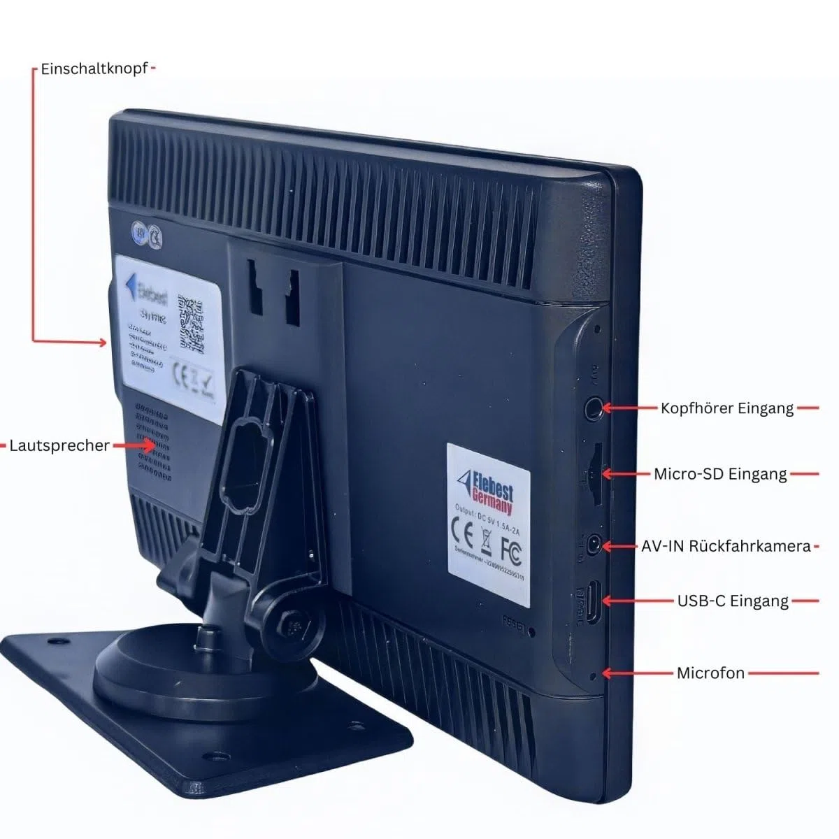 Elebest 90T Navigationsgerät – 9" Großes Display TMC-Verkehrsfunk LKW - Auto - Wohnmobil Navi