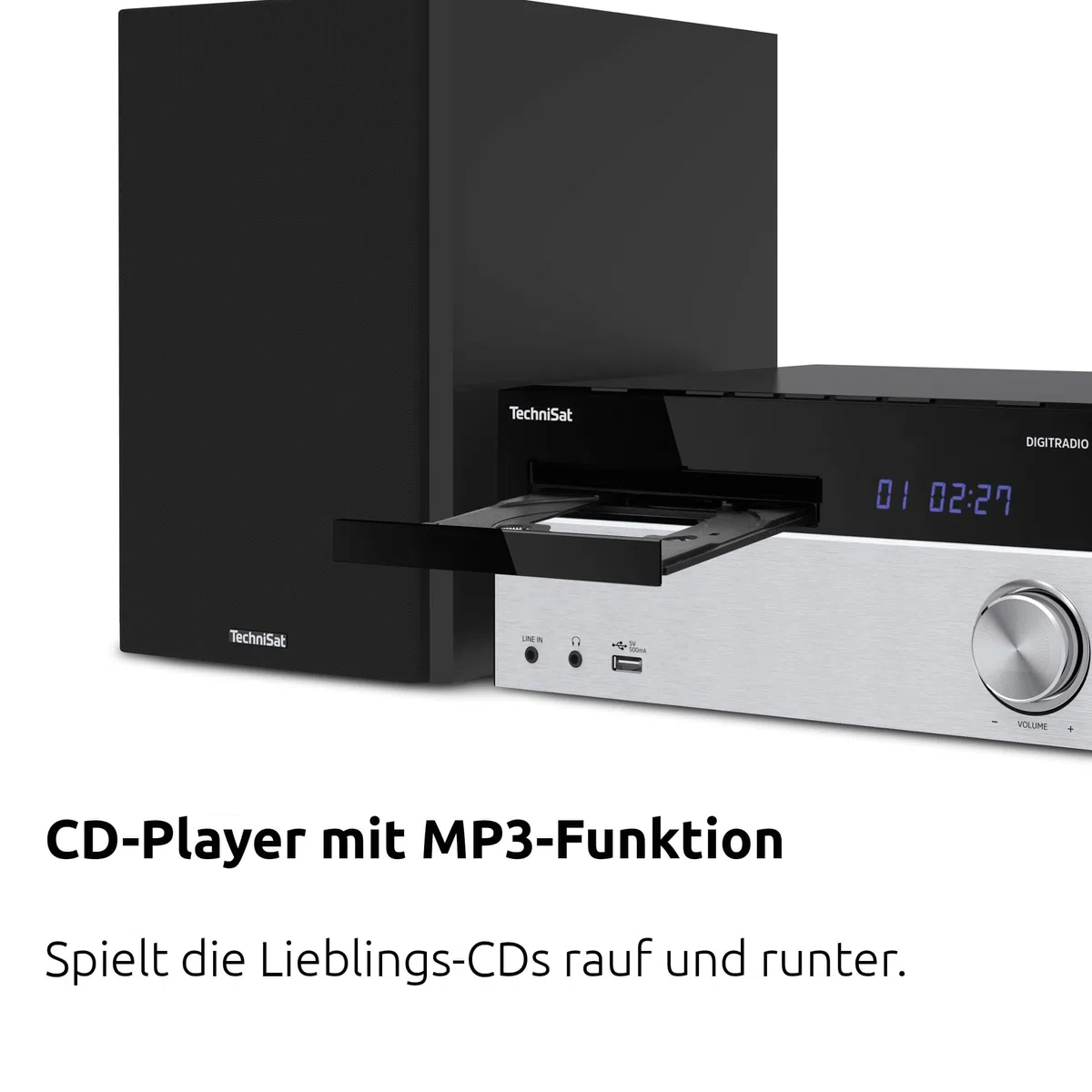 TechniSat DIGITRADIO 750 - Micro Audio System Kompaktanlage (DAB+, PLL UKW Radio, CD-Player, Bluetooth, AUX, Kopfhöreranschluss, 100 Watt RMS)