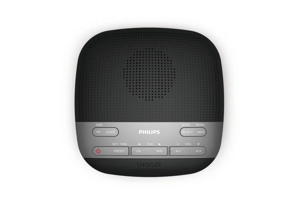 Philips Audio Radiowecker Radio DAB+ (Doppelter Alarm, Sleep Timer, Kompaktes Design, DAB+/UKW Digitalradio, Automatische Zeitsynchronisierung, Batteriesicherung) TAR3505/12