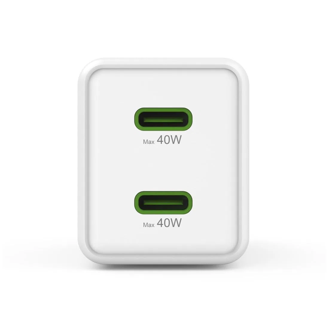 Hama Schnellladegerät, 40W (Ladegerät mit 2X USB C, unterstützt Power Delivery und Qualcomm Quick Charge, Zwei Geräte gleichzeitig Laden, superklein und kompakt, GaN Charger, akkuschonend) weiß