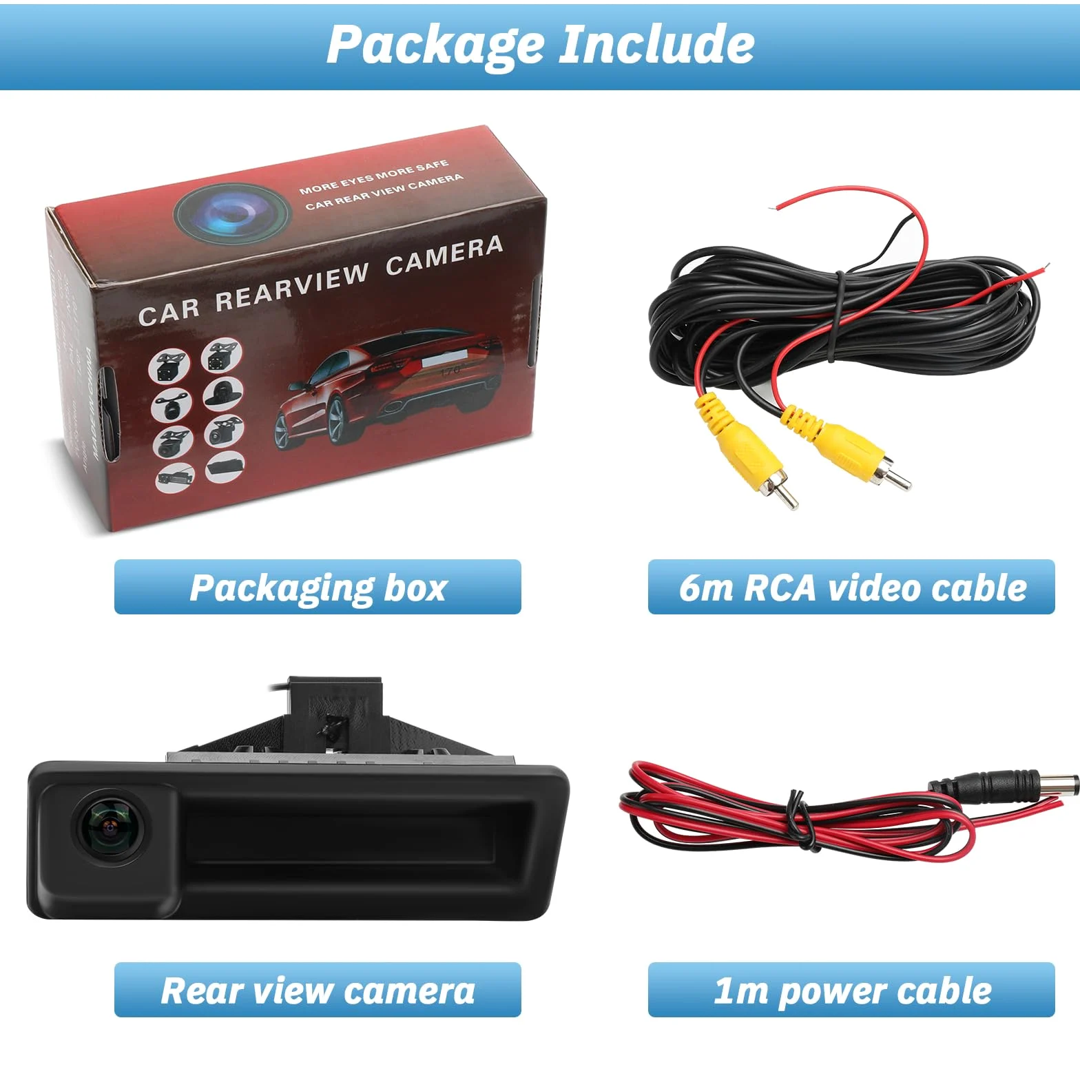 HD 720P Auto Rückfahrkamera Ersatz für BMW 3er 5er X6 E39 E60 E70 E82 E90, 170 Grad Weitwinkel Auto Nachtsicht Rückfahrkamera Parkkamera Wasserdicht