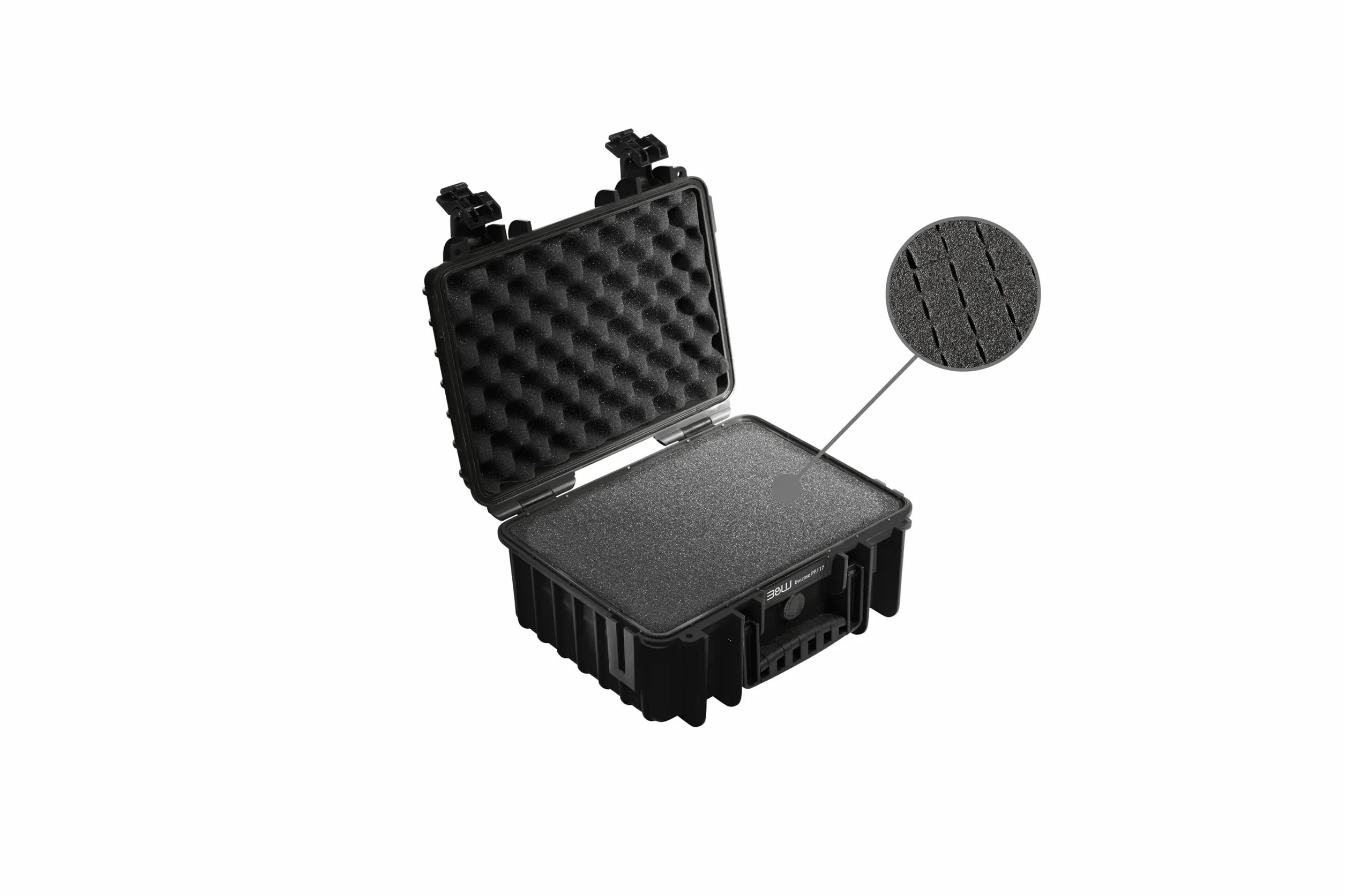 B&W Transportkoffer Outdoor - Typ 3000 - Schwarz mit Würfelschaum - Wasserdicht nach IP67 Zertifizierung, Staubdicht, Bruchsicher und Unverwüstlich