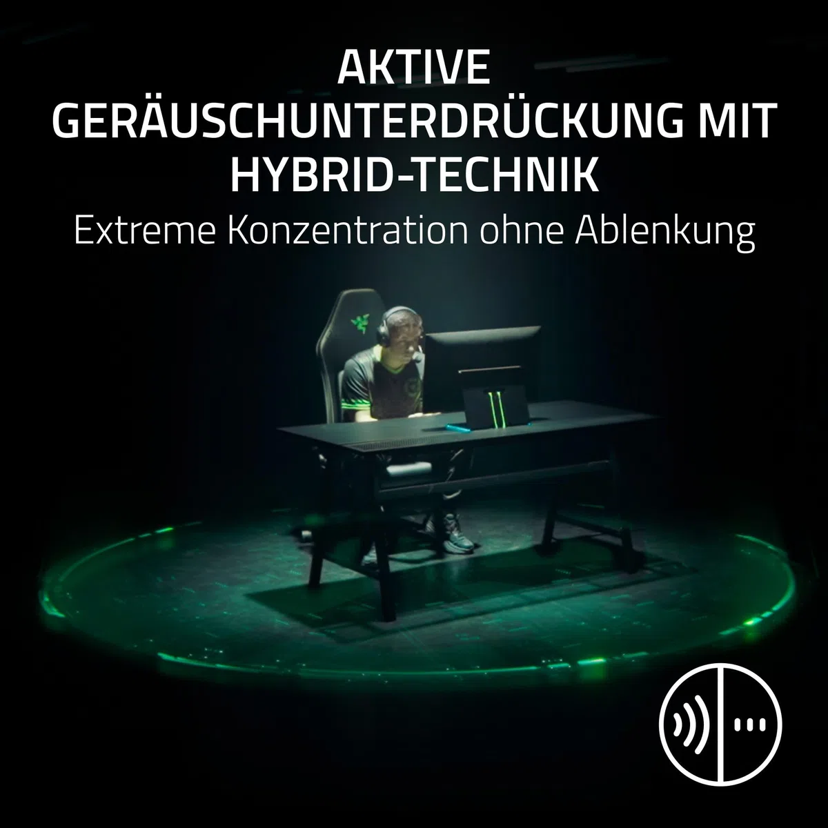Razer BlackShark V3 Pro für PlayStation – Kabelloses E-Sport-Headset mit aktiver Geräuschunterdrückung (ANC) - TriForce 50mm Treiber - HyperSpeed 2,4 GHz - THX Spatial Audio - PS5/PC | Schwarz