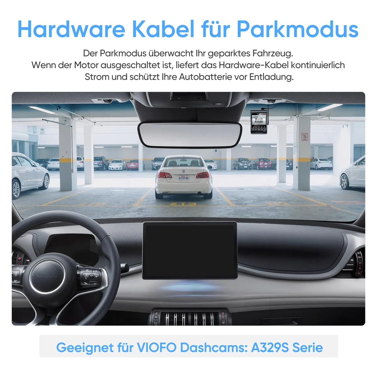 VIOFO HK6 Hardwire Kabel für A329S / A119M Pro Dashcam, Unterstützt Energiespar- u. intelligente Hybrid-Parkmodus Aktiviert den Parkmodus und den Niederspannungsschutz, Sicherung ist erforderlich