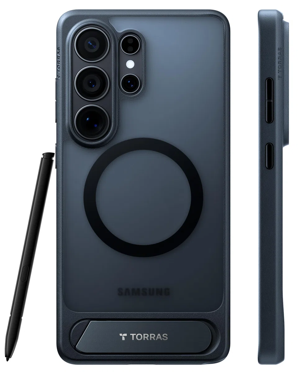 TORRAS 2026 Neu Ostand L1 für Samsung Galaxy S26 Ultra Hülle für MagSafe mit unsichtbarem Ständer Militärschutz Magnetkraft Zertifiziert Stoßfest Hülle Samsung S26 Ultra Case Matt Schwarz
