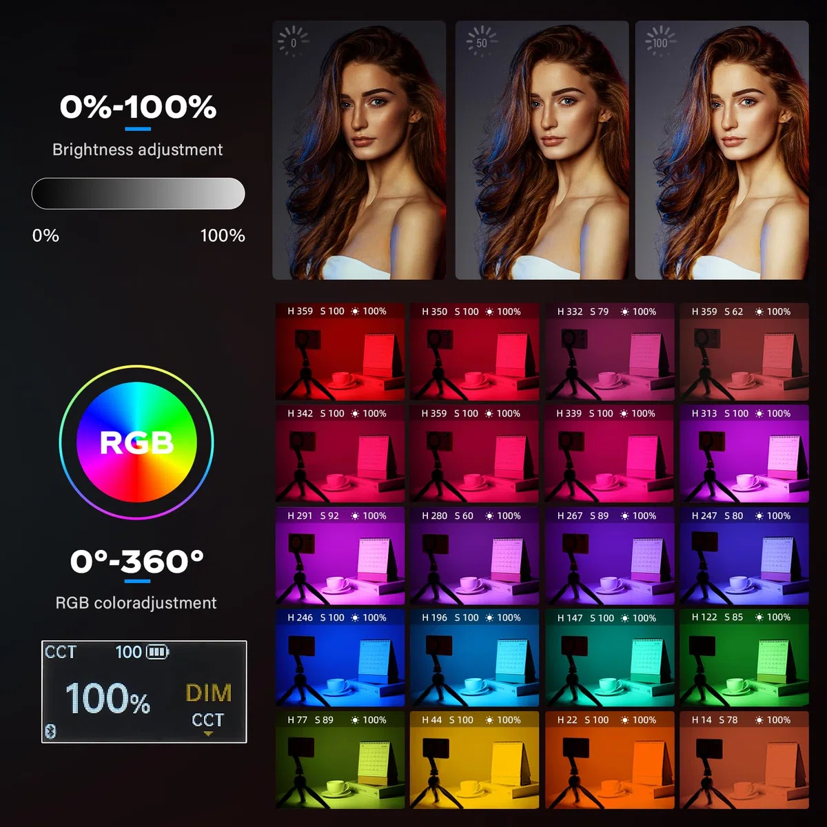 GODOX MA5R Magnetic Full Colour RGB Video Light, 1800K-10000K 14 Pre-Programmed Effects LED Light Photo for Selfie DSLR Camera (rosa)