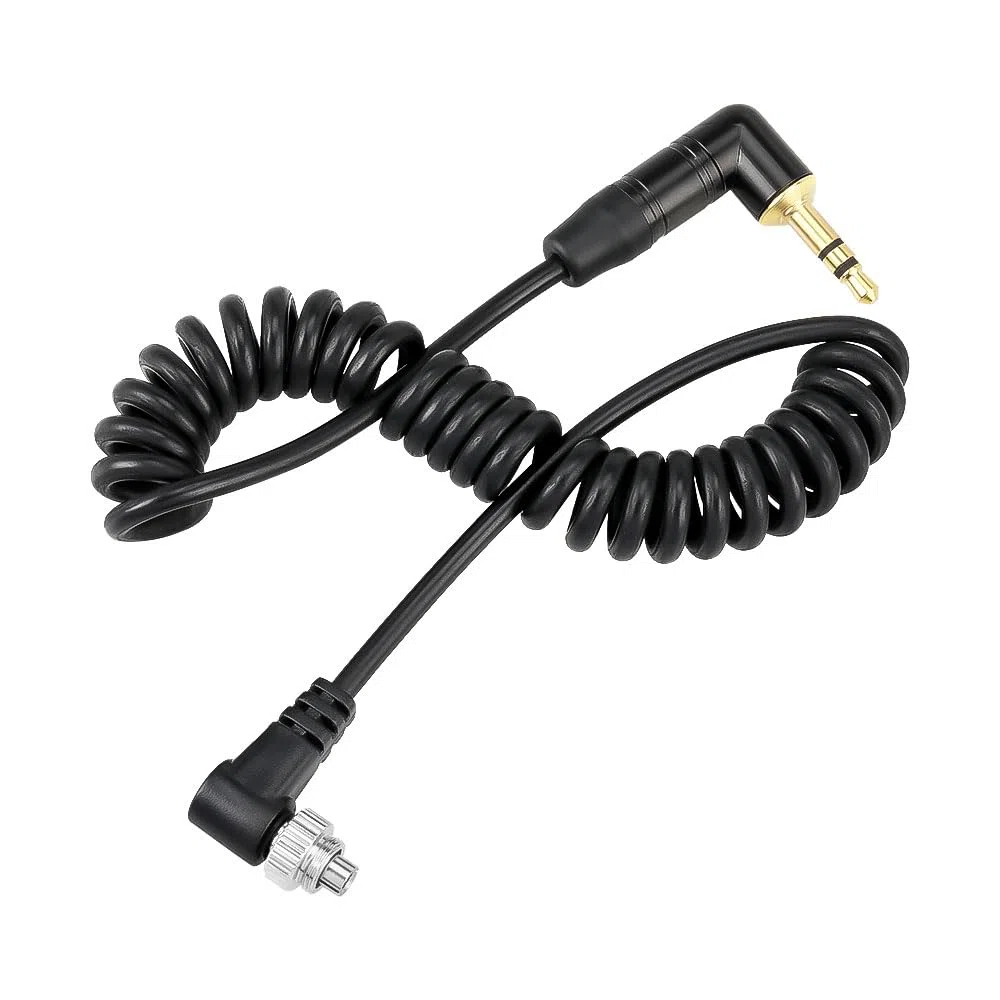 Alvin’s Cables Tentacle Timecode Kabel für Panasonic Lumix S1H, GH5s, GH6, GH7 Kameras, 3.5mm TRS auf Locking PC Spiralkabel für Tentacle Sync-E, Track-E, Timebar