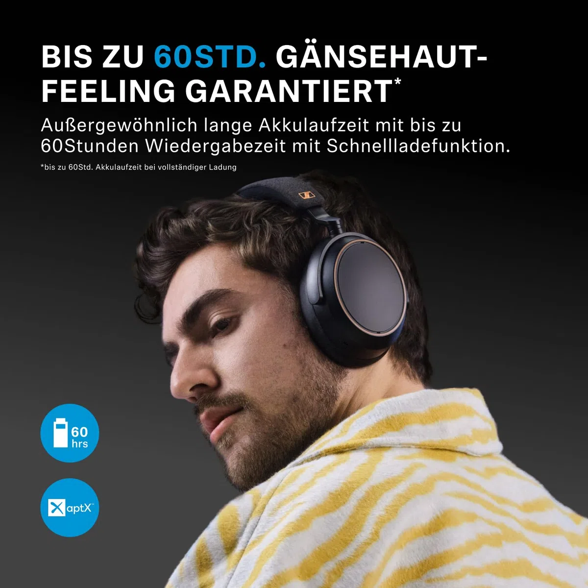 Sennheiser MOMENTUM 4 Wireless Noise Cancelling Headphones – Bluetooth Kopfhörer Headset für kristallklare Anrufe mit adaptiver Geräuschunterdrückung, Over-Ear, 60 h Akku, faltbar, Schwarz/Kupfer