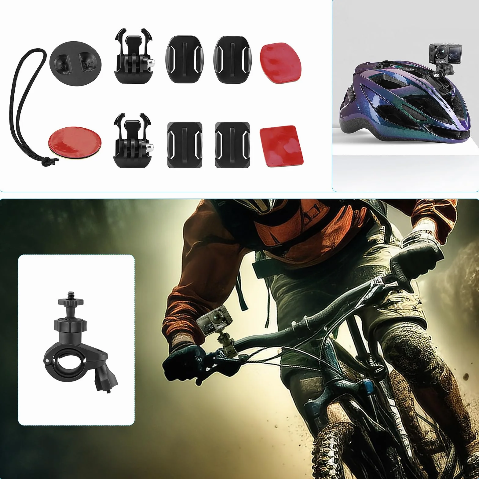 38 in 1 Action Kamera Zubehör Kit, Kompatibel mit GoPro Hero, DJI Osmo, AKASO, Campark, Crosstour, APEMAN, COOAU, Apexcam, SJCAM und mehr