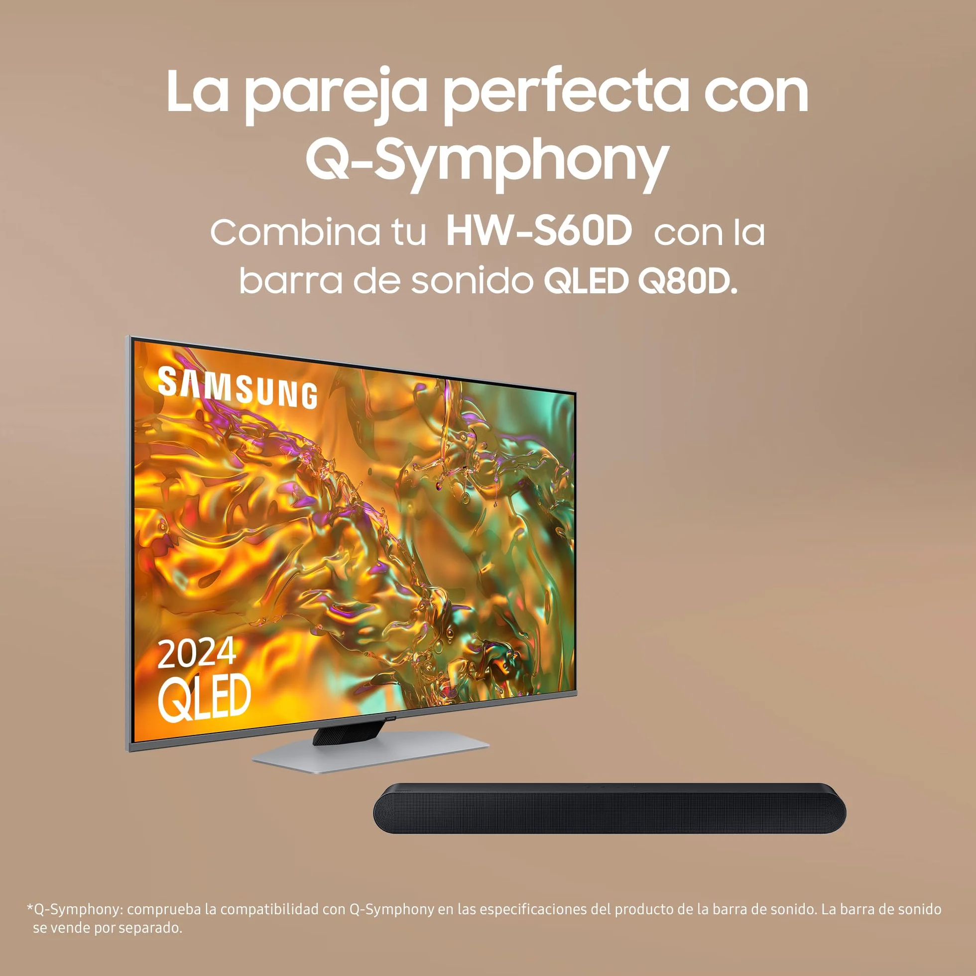 Samsung Soundbar HW-S60D/ZF S Serie, 7 Lautsprecher, Wireless Dolby Atmos, 5.0-Kanal-Audio, Q-Simphony, Alexa integriert und kompatibel mit Google Assistant, Black 2024 [Länderversion Französisch]