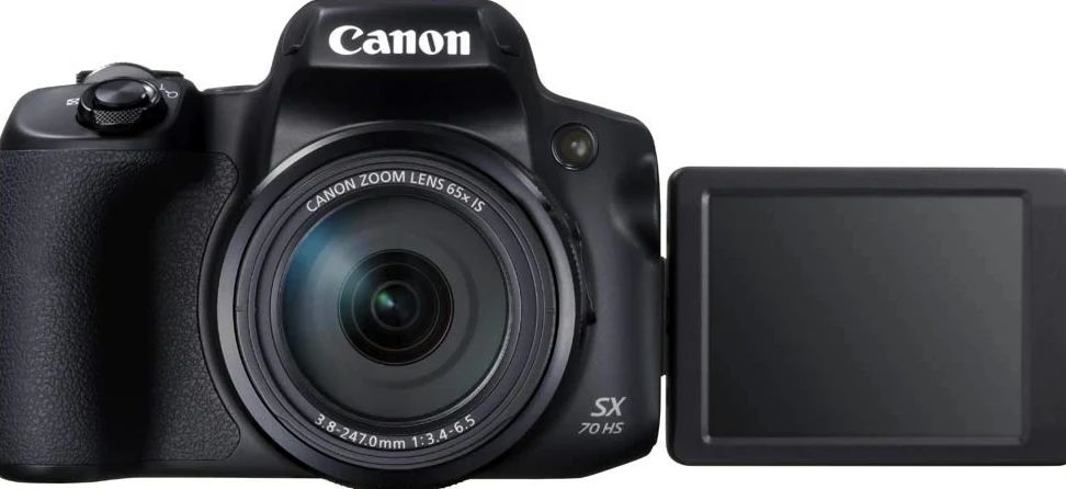 Canon PowerShot Kamera SX70 HS (20,3 MP, 65 fach optischer Zoom, dreh- und schwenkbarer 7,5cm LCD, RAW Format, WLAN und Bluetooth Unterstützung, 4K Video, 10 B/s, 1/2,3-Zoll-Typ CMOS Sensor),schwarz