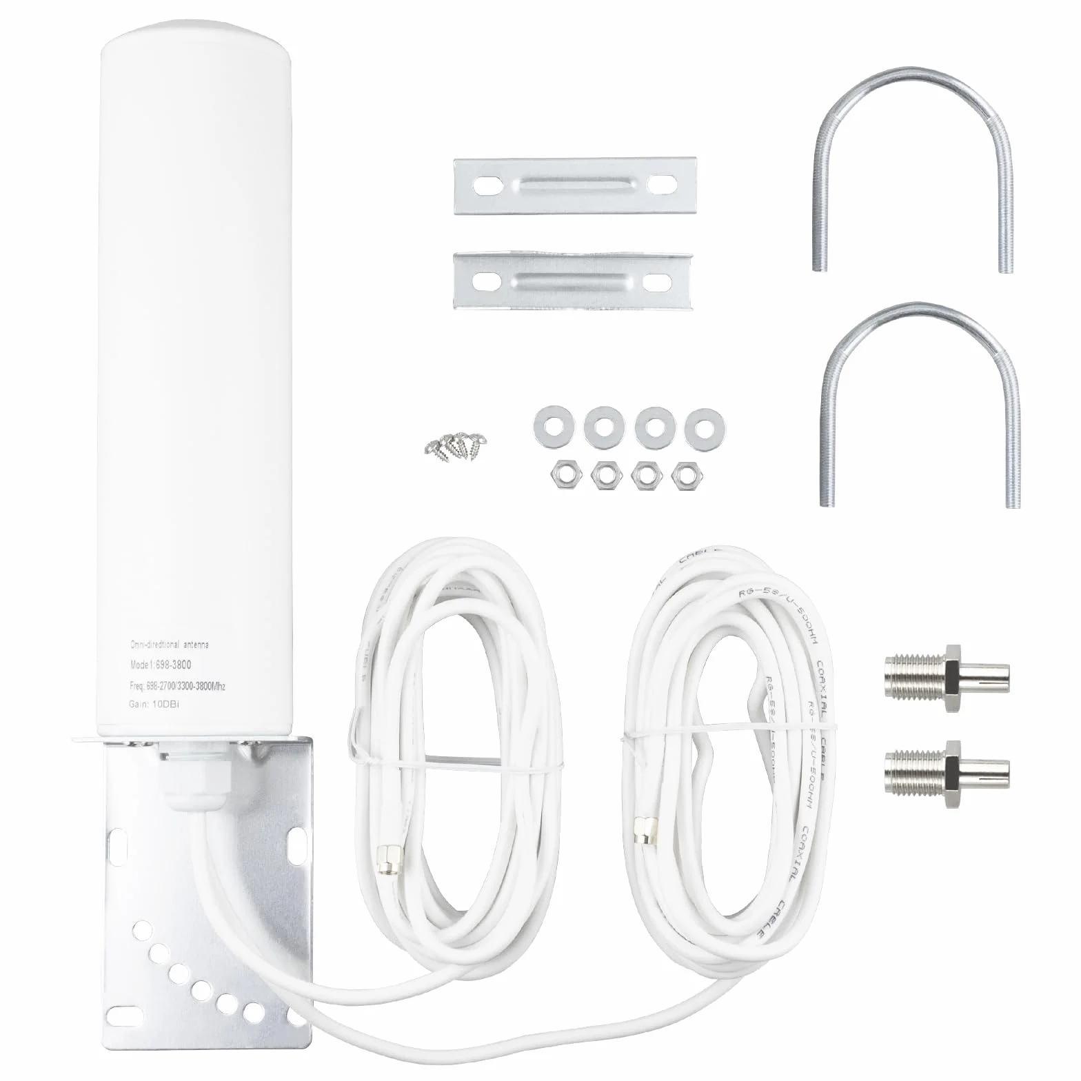 4G 5G LTE Antenne Outdoor 10dBi SMA TS9 Adapter 698-2700 3300-3800MHz High Gain WiFi Antenne Outdoor Low Loss Dual SMA Stecker 5M RG58 Kabel 4G LTE Omnidirektional Router Hotspot
