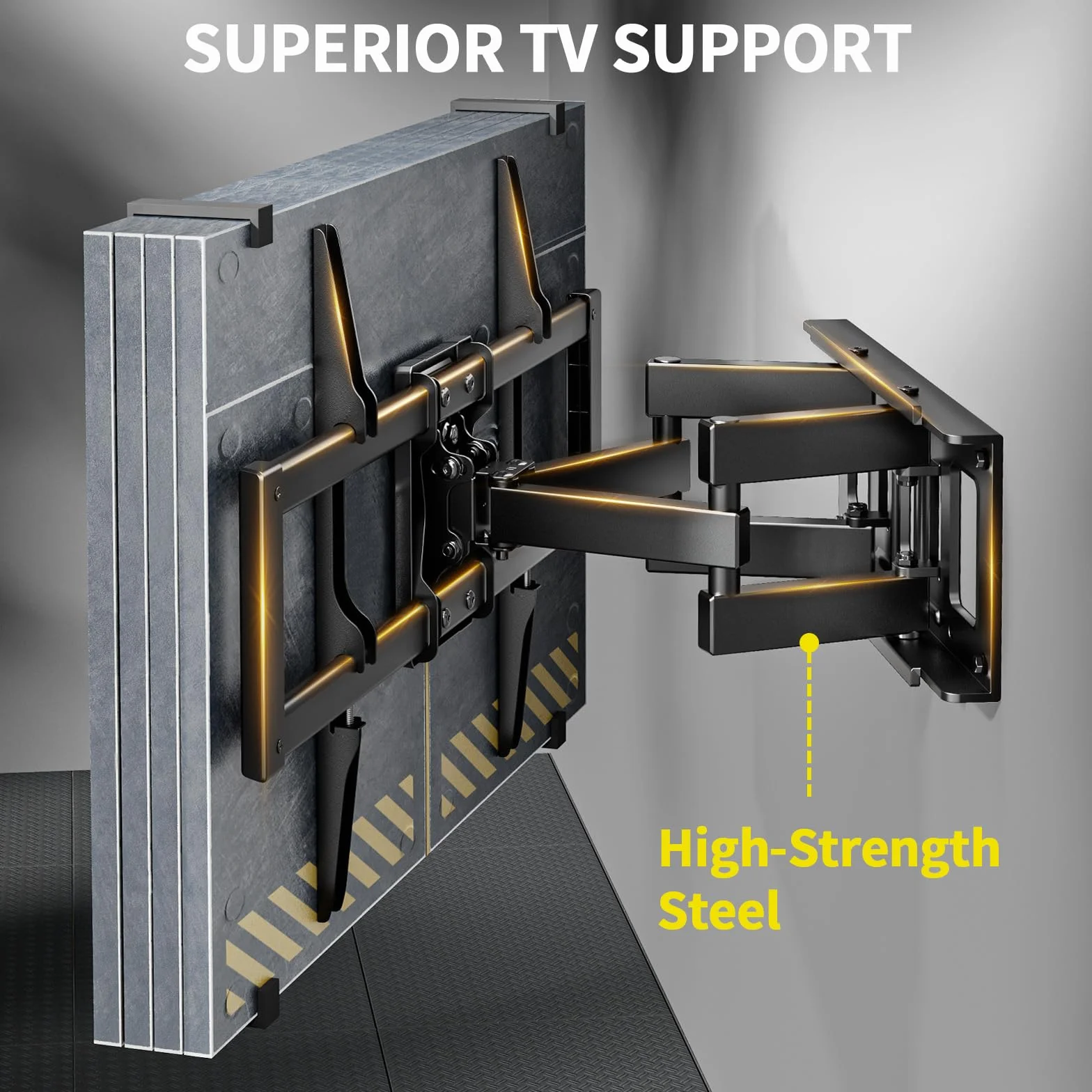 Alphamount TV Wandhalterung Schwenkbar für 37-80 Zoll Fernseher, Neigbar Ausfahren Wandhalterung Fernseher, TV Halterung Max Gewicht 45kg, VESA 200x100 zu 600x400mm