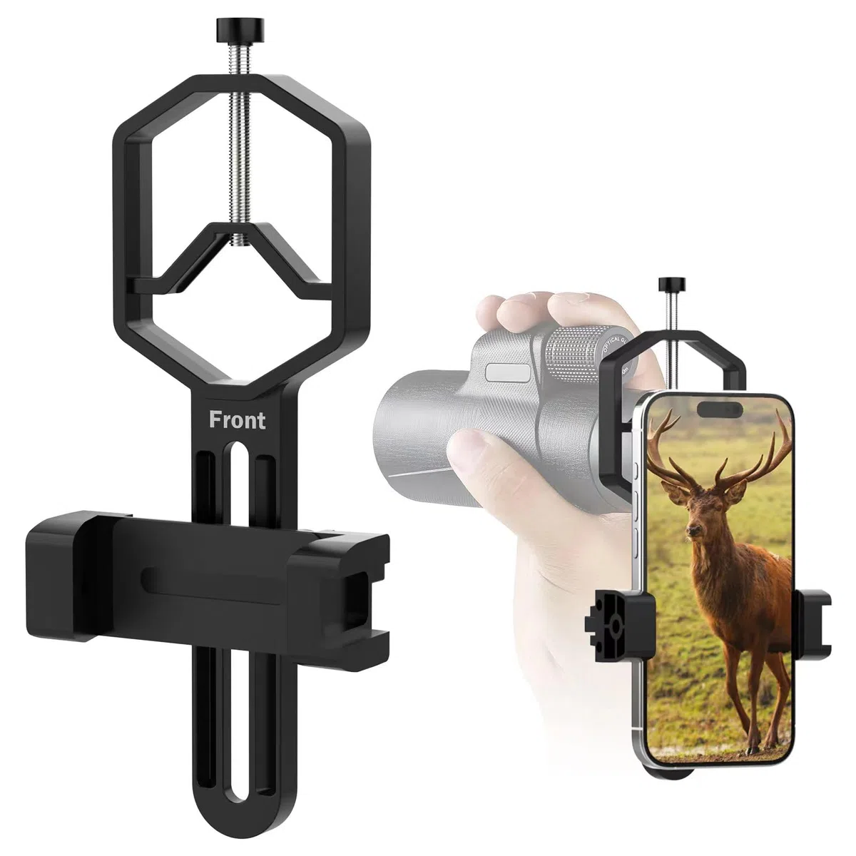 Spektiv Handy Adapter - Telefon-Zielfernrohrhalterung für Telefon (53mm to 90mm) Telefonhalterung für Teleskop, Fernglas, Mikroskop, für Okulare mit einem Durchmesser von (24mm to 52mm)