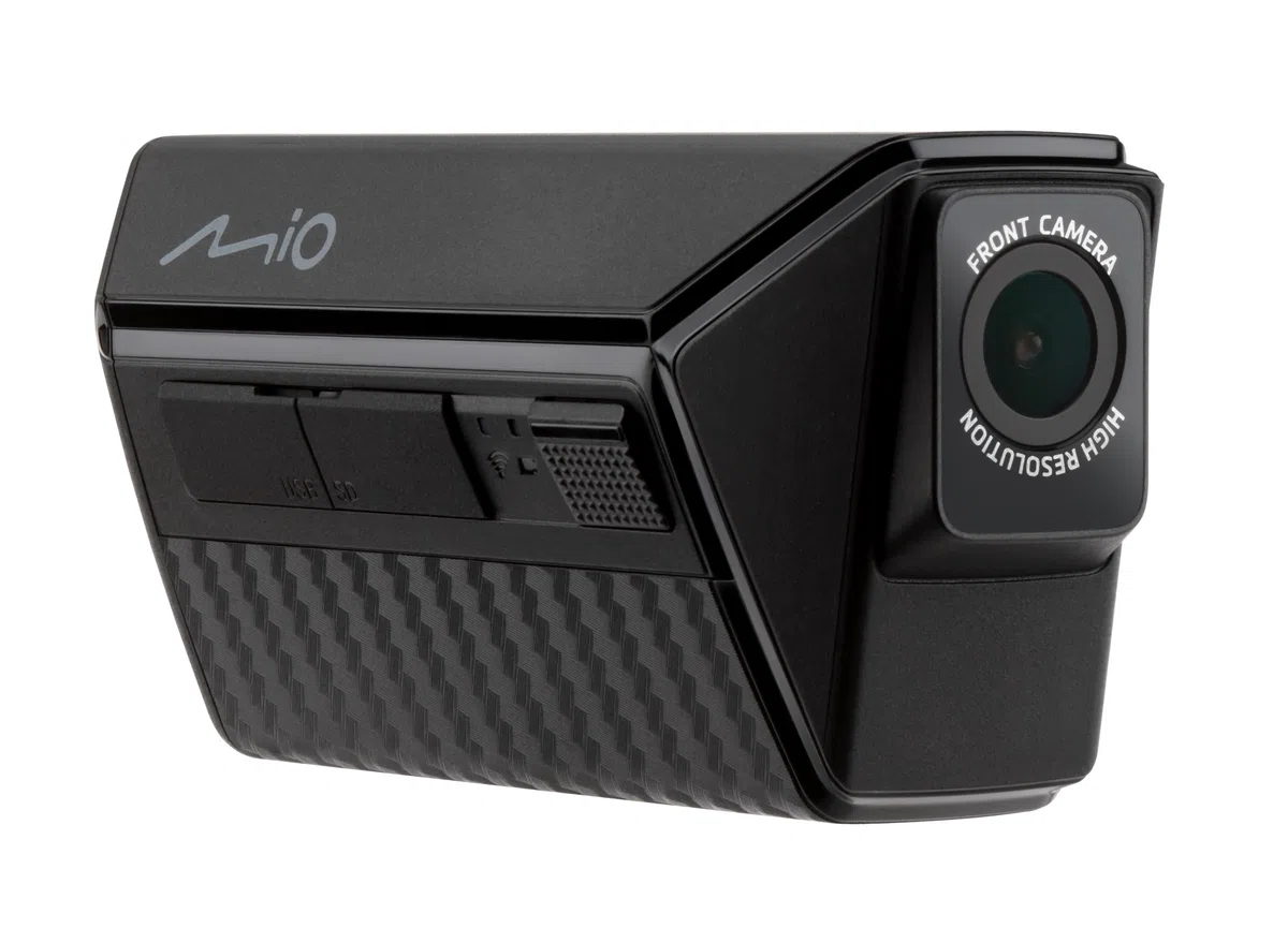 Mio Dashcam Motorrad Vorne Hinten kabellos mit akku 4,5 Stunden, dashcam motorradhelm mit Schutzart IP67, 2.5K HDR,GPS, Wi-Fi, 60fps, App-Steuerung, 3 Jahre Garantie (MiVue MP30)
