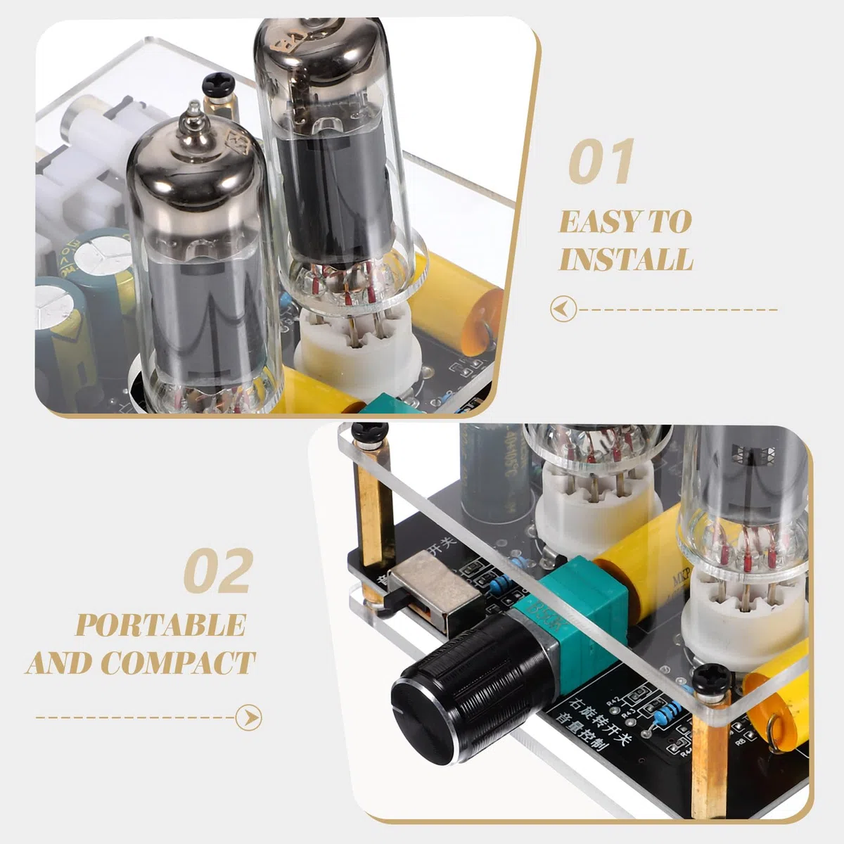 Angoily Röhrenradio Bausatz mit Phono Vorverstärker für Plattenspieler HiFi Röhrenvorverstärker mit PCB und ABS Material für Moderne Heimkino Selbstgemacht Systeme