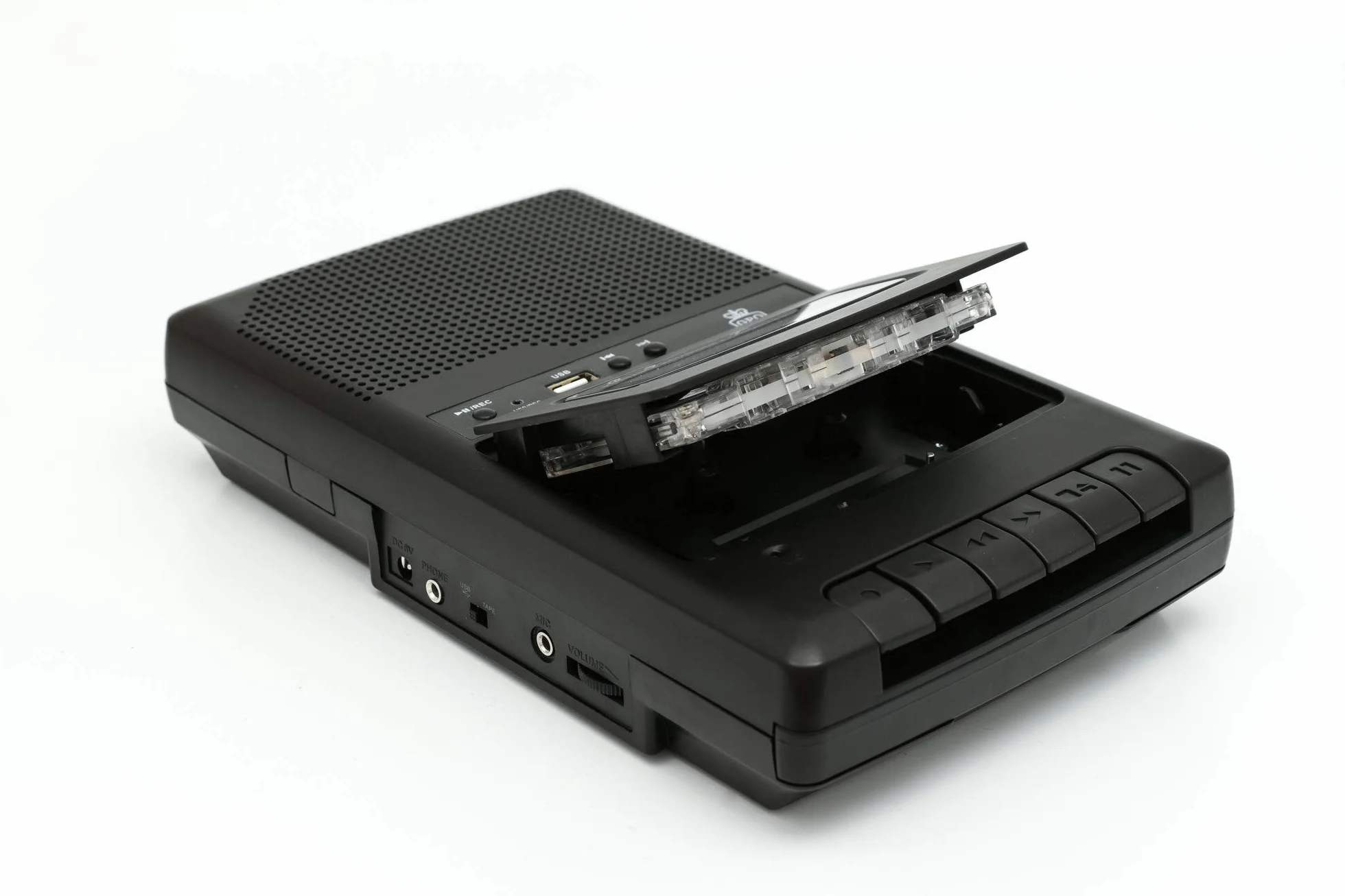 GPO CRS132B Kassettenrekorder mit externem Mikrofon und USB-Aufnahme