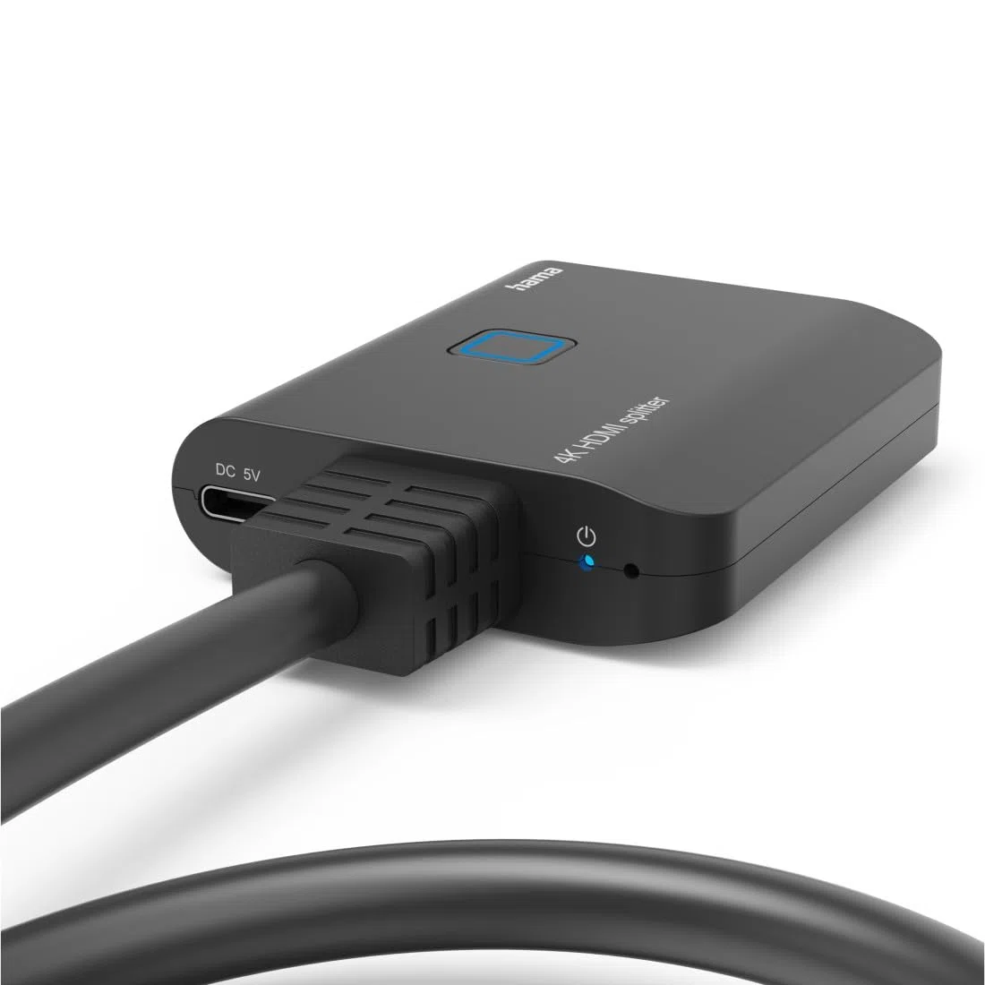 Hama HDMI Splitter 4K 1 In 2 Out (4K@30Hz, Adapter zur Übertragung eines HDMI-Signals auf 2 Ausgabegeräte, z. B. Beamer, Bildschirm oder 2 Monitore gleichzeitig, 60 cm) schwarz