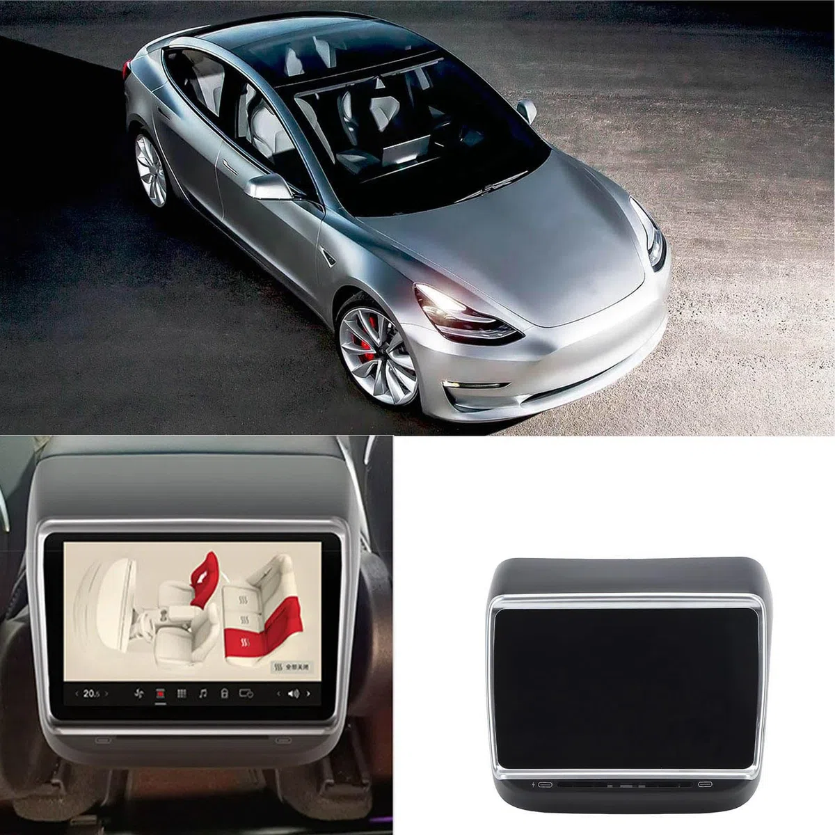 Rücksitz-Display für Y, 7,2-Zoll-HD-Bildschirm, Klimaregelung, Rücksitz-Klimasteuerung, Touchscreen-Multimedia-Entertainment-Player für den Rücksitz (26pol)