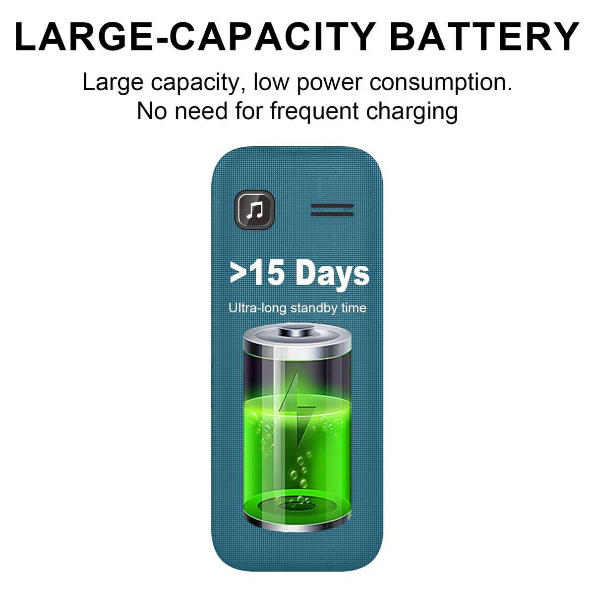 A2 2G Mobile Seniorenhandy ohne Vertrag, Großkapazitätsakku, Lange Standby-Zeit, Dual SIM mit Notruftaste, Rentner Handy große Tasten, Blau