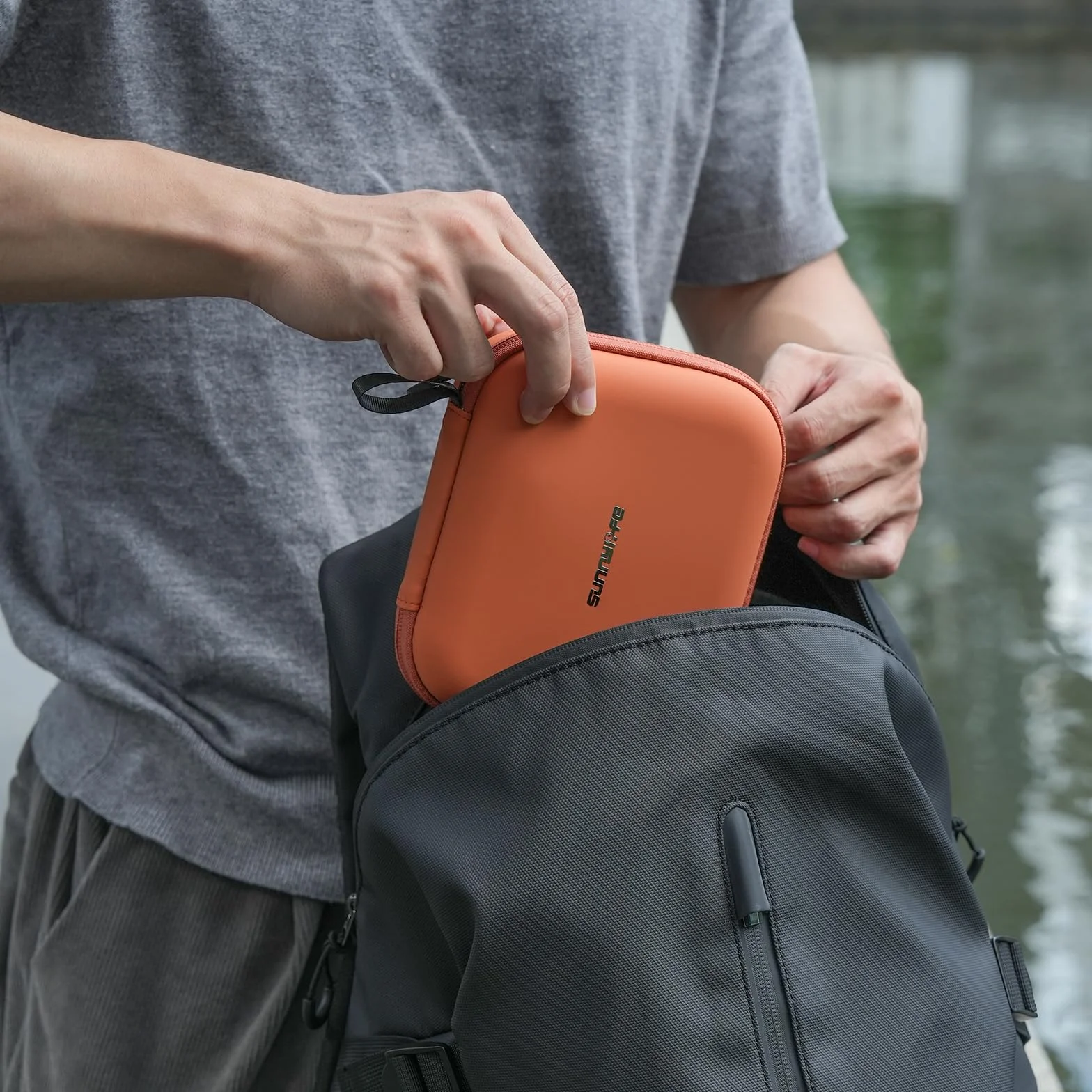 Tragetasche Tasche für DJI Osmo Nano, Schutztasche PU Case Bag Reisetasche Zubehör für DJI Osmo Nano Combo (Black)