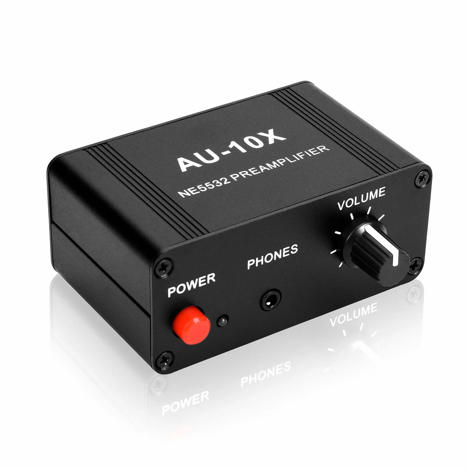 Mini-Stereo-Audio-Vorverstärker, Kopfhörerverstärker, Verstärkung 20 dB Phono-Plattenspieler-Phonographen-Vorverstärker, Dual-OP-Verstärker NE5532 mit Cinch-3,5-mm-Eingang auf Cinch-Ausgang