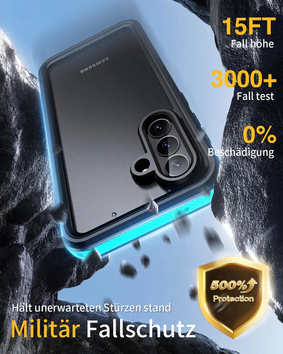 für Samsung Galaxy A57 5G Hülle,HandyHülle für Samsung A57 IP68 Wasserdicht 360 Schutzhülle,Stoßfest Staubdicht Outdoor Panzerhülle mit Eingebautem Displayschutz für Galaxy A57,Blau