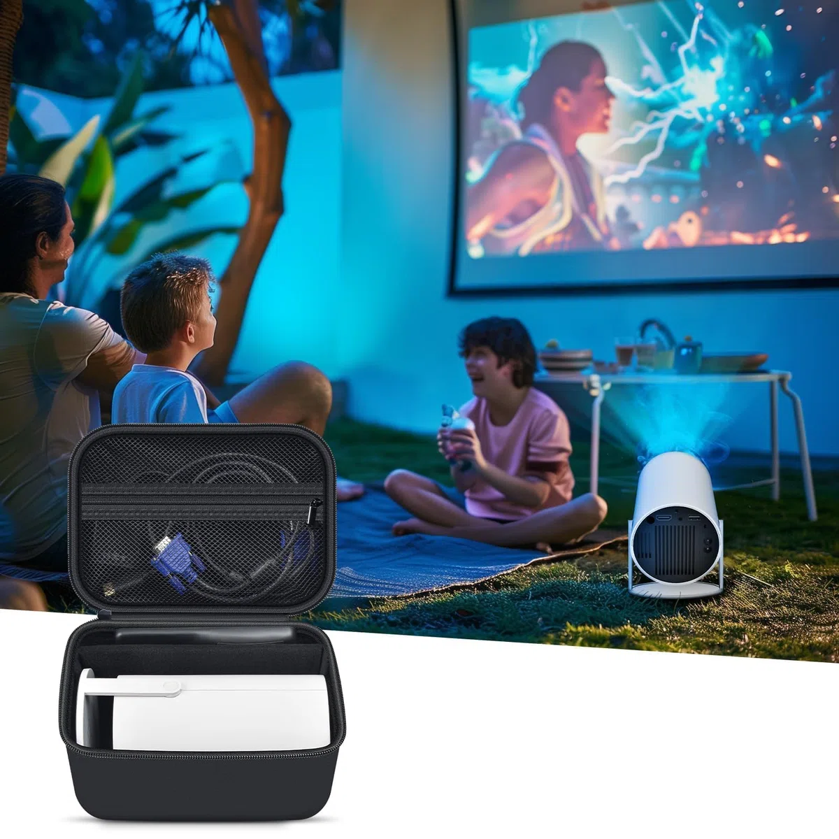 Mini Beamer Tasche Kompatibel mit LQWELL/für Magcubic/für YEEFON/für ELEPHAS/für Alwtniet Beamer 4k, Mini Projektor Aufbewahrungsbox Tragetasche für Zubehör -Nur Box