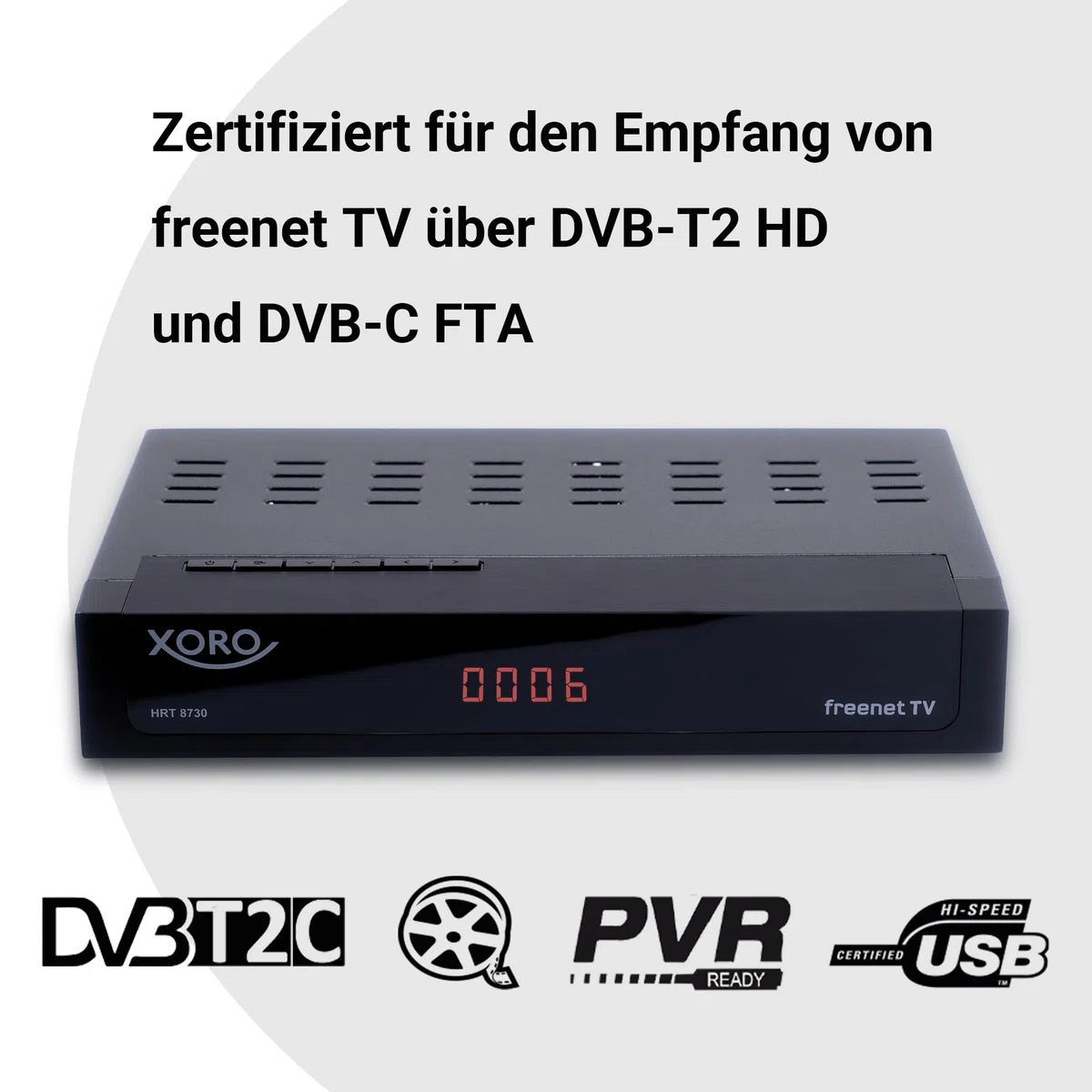 Xoro HRT 8730 DVB-C Kabelreceiver mit USB 2.0 Mediaplayer, PVR Ready, Timeshift, für alle Kabelnetze geeignet, schwarz