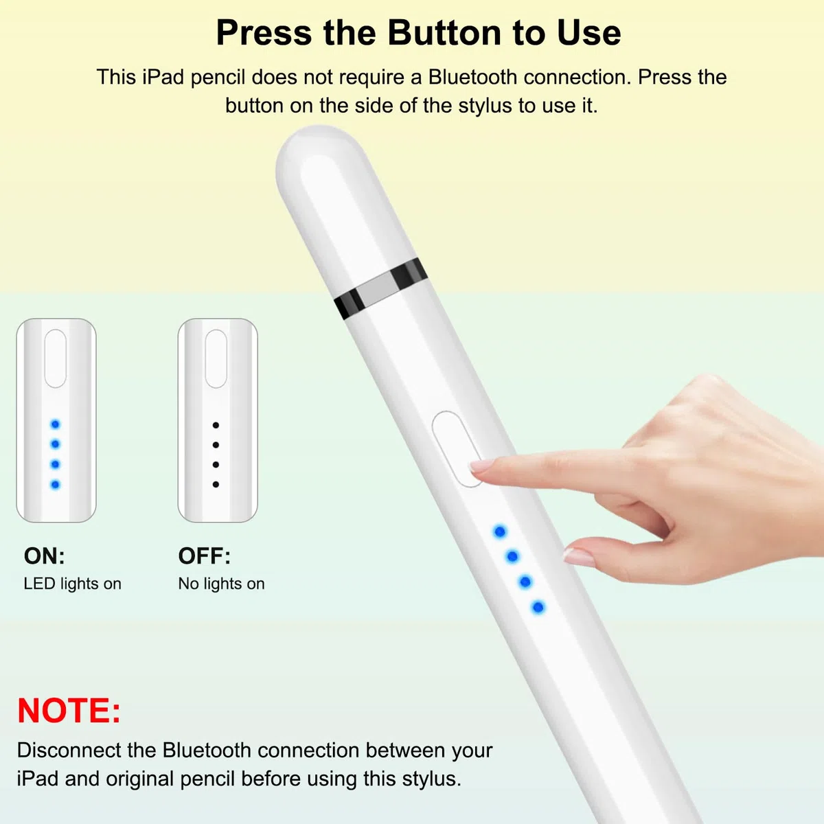 Pencil 1. Generation für iPad (2018-2026), 20 Mins Schnellladung mit Neigung & Palm Rejection, Stift für iPad Kompatibel mit i-Pad Air 3/4/5/M2/M3, Mini 5/6, i-Pad 6-11, Pro 11"/12,9"/13" M4 (Weiß)