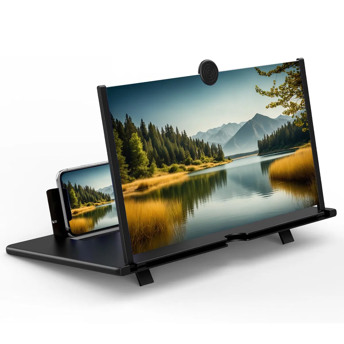 Bildschirmlupe für Handy 12 Zoll, Mobile Handylupe für Alle Smartphone mit Ultra HD Optik, Lupe Handy Vergrößerungs Bildschirm, Klappbarer Tragbarer mit Standfuß