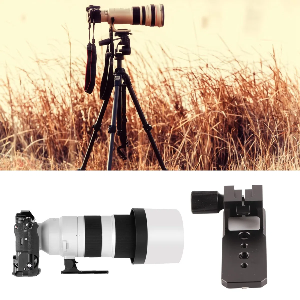 Pilipane Ersatzfuß Für Objektivmanschette, Ringbasis Für Stativmontage, Kompatibel Mit Sony FE 200 600 Mm, Ringbasis Für Objektivstativmontage, Integrierte Arca-Schnellwechselplatte