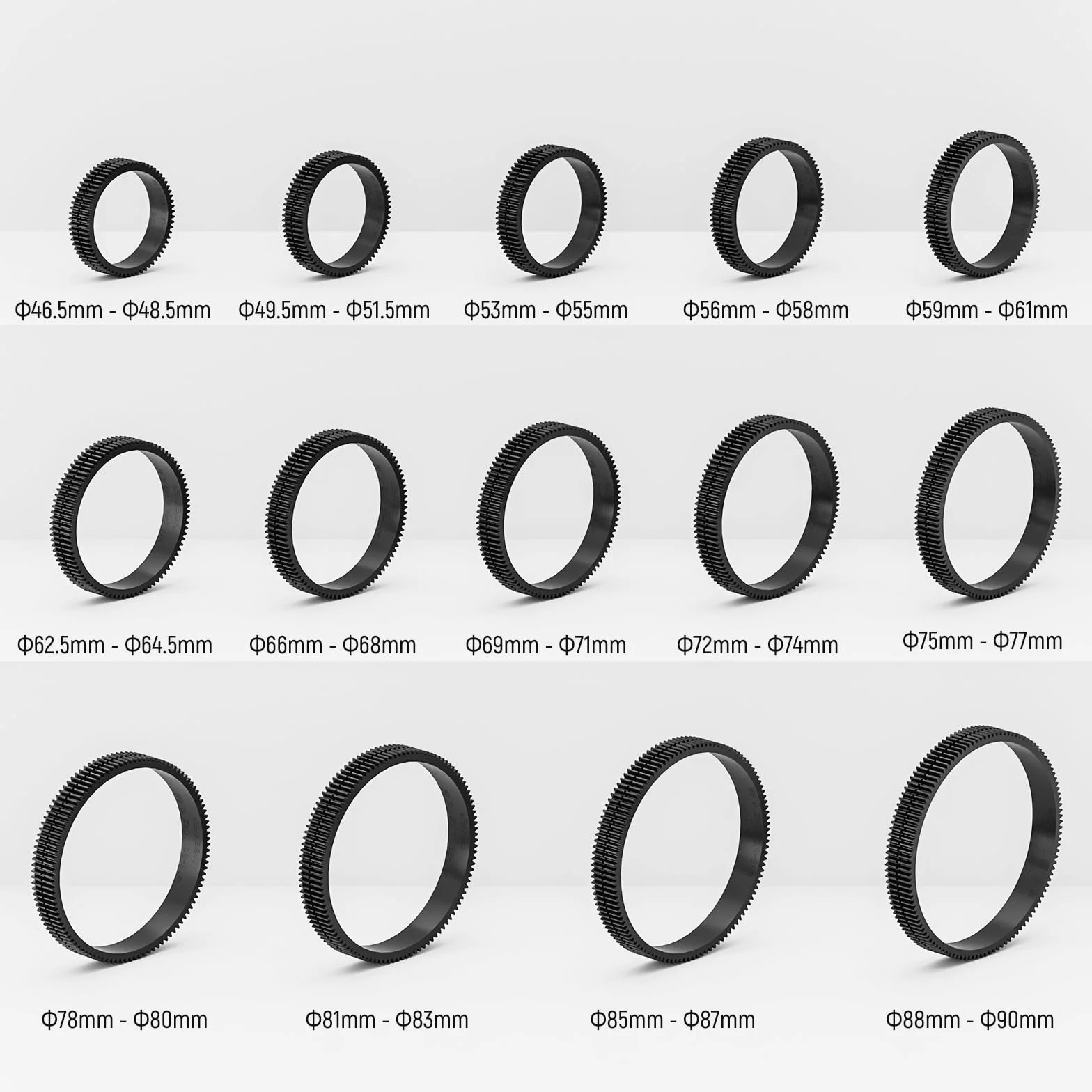 NEEWER 14STK Seamless Follow Focus Gear Ring Set 0.8 MOD für ø46.5-90mm Objektiv, Kompatibel mit SmallRig Kompatibel mit Tilta NEEWER Follow Focus für Canon Sony Nikon Fujifilm Sigma Linse, PG008
