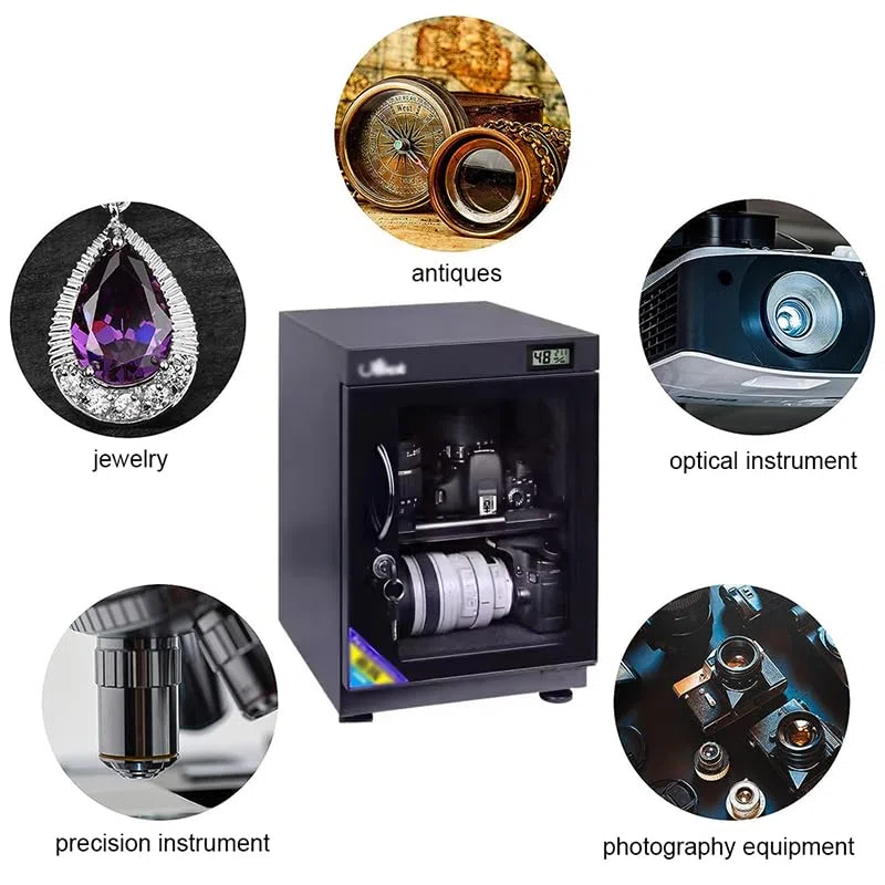SLR-Kamera-/Objektiv-/Briefmarken-Trocknungsbox, Intelligente Dual-Screen-Steuerung, Entfeuchtungsschrank Für Fotografische Geräte,40L