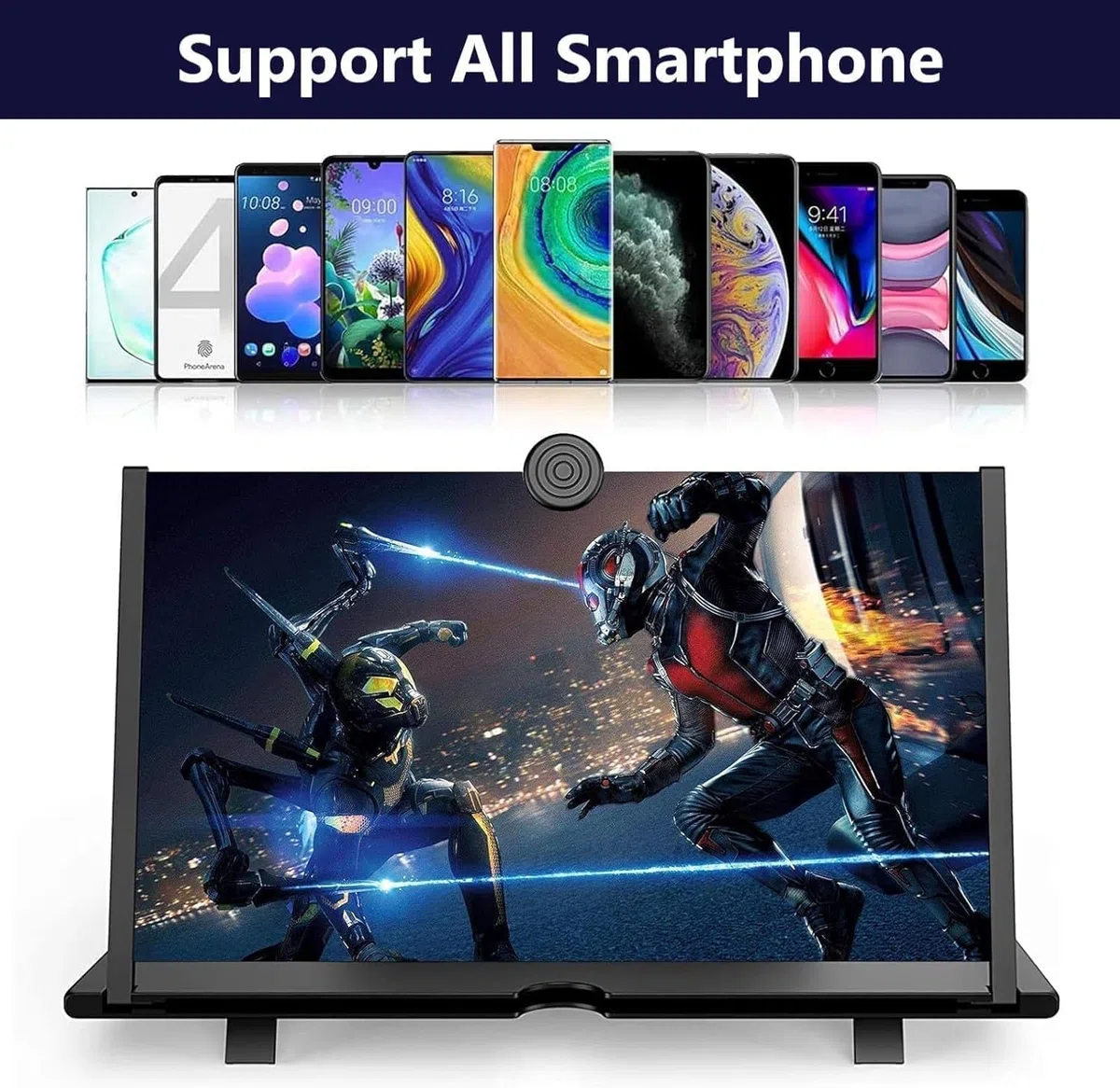 Handy Lupe für Smartphone 16 Zoll, 3D HD Handy Bildschirmlupe Vergrößerung, Anti-Blaulicht Bildschirm Lupe für alle Smartphones für das Ansehen von Filmvideos