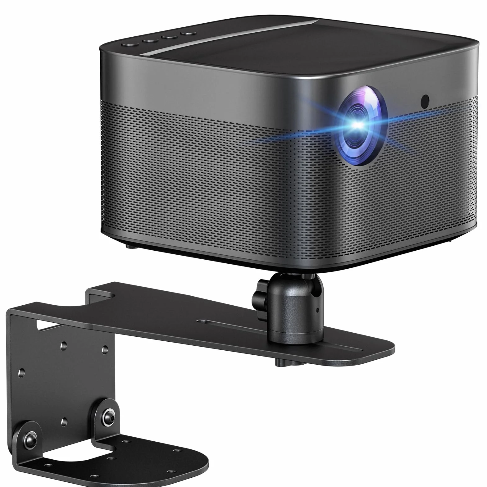 PUTORSEN Projektor Wandhalterung – Beamer Decken- und Wandhalterung Halter mit 1/4-Zoll Gewinde, bis 10 kg (Wand) / 6 kg (Decke), 360° drehbar & 12 cm verstellbar für Heimkino, Büro, Beamer Zubehör