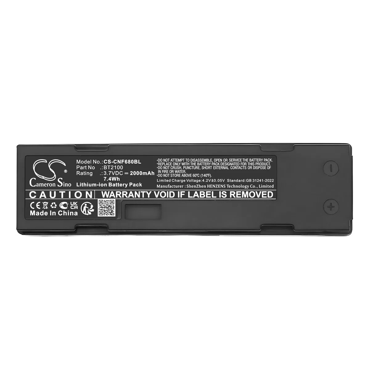 TCTK Akku 2000mAh Kompatibel mit [CINO] 680BT, F680BT, F780BT, für [Cognex] Dataman 8000, DataMan 8050, DataMan 8050E, 8050X, 8100, 8500, 9500 Ersetzt 124-10000 FBA