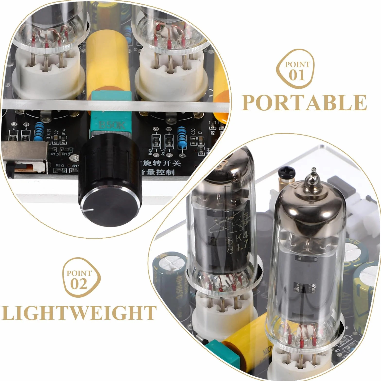 Angoily Röhrenradio Bausatz mit Phono Vorverstärker für Plattenspieler HiFi Röhrenvorverstärker mit PCB und ABS Material für Moderne Heimkino Selbstgemacht Systeme