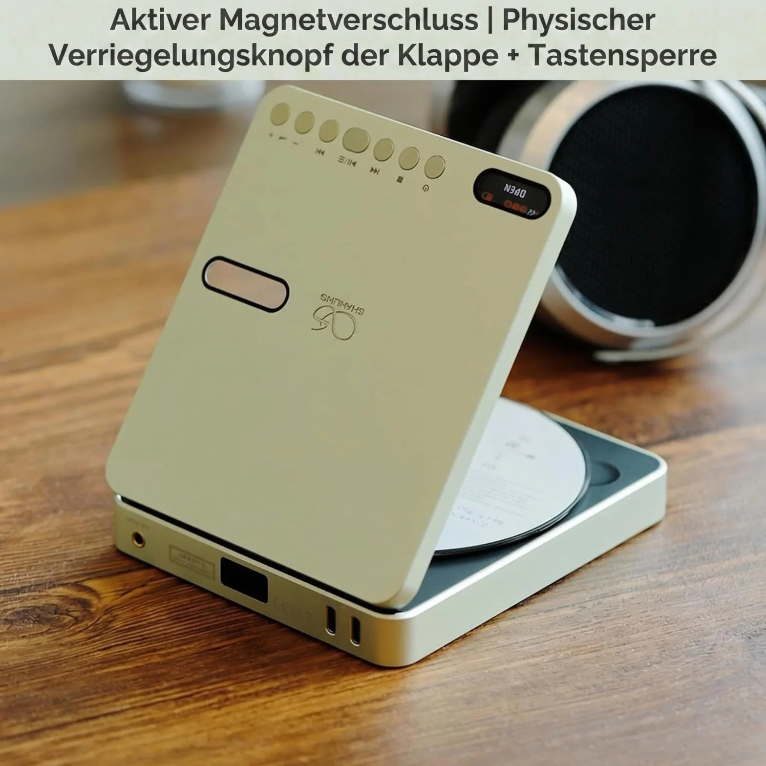 Shanling EC Play tragbarer CD Player|DAC CS43198|bidirektionales Bluetooth 6.0|3450-mAh 12 Stunden|3,5 mm+4,4 mm Kopfhörerausgang|3,5 mm koaxialer Digitalausgang|USB-DAC-Digitaleingang (Silver)