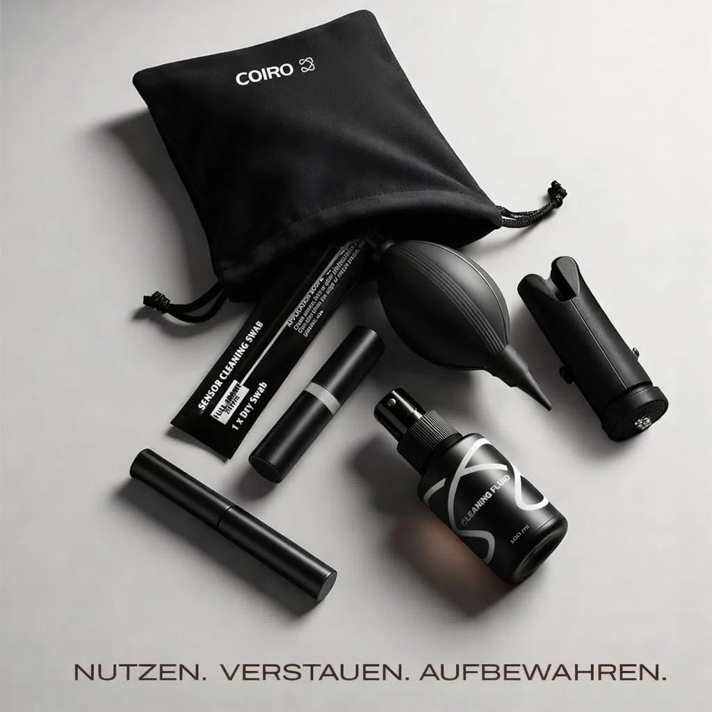 C Coiro Kamera Reinigungsset für DSLR und empfindliche Elektronik, 9-in-1 Objektivreiniger-Spray, Kamerastift, Gebläse, Tücher, Sensorreiniger, Fotografen Geschenke & Kamera Zubehör